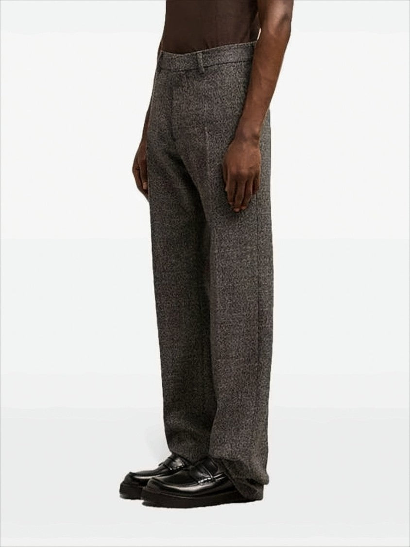 Ami Paris Straight-Leg Textured Wool-Cotton Suit Pants