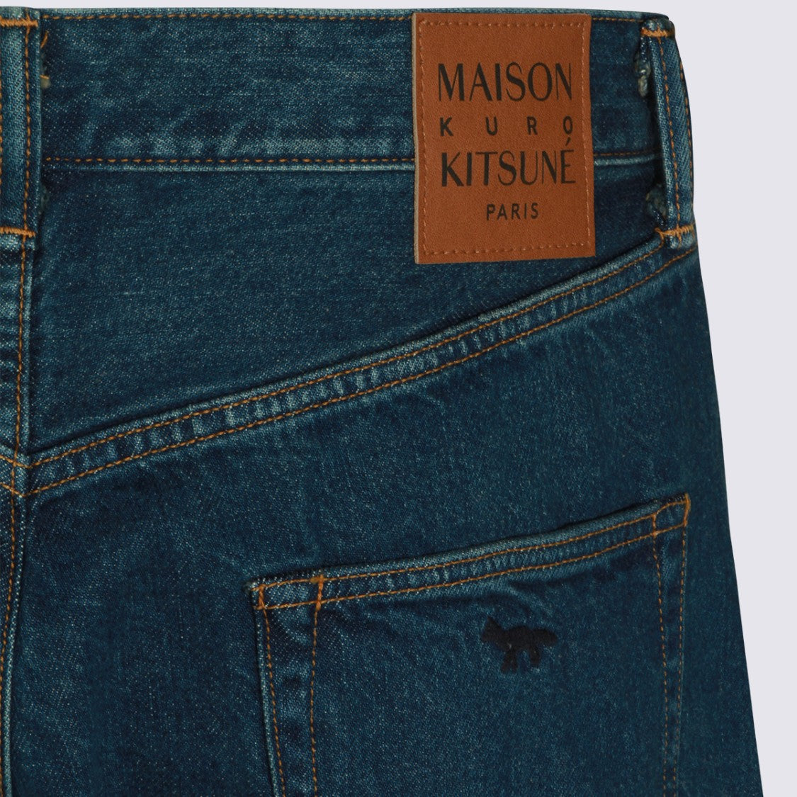 Maison Kitsuné Straight-Leg Denim Jeans With Copper Rivets And Leather Patch