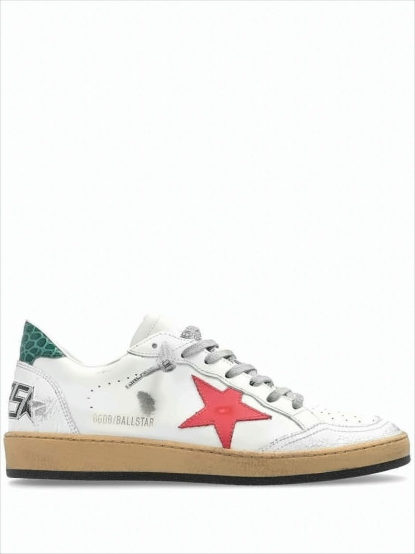 Golden Goose Distressed Low-Top Sneakers With Bold Star Accent