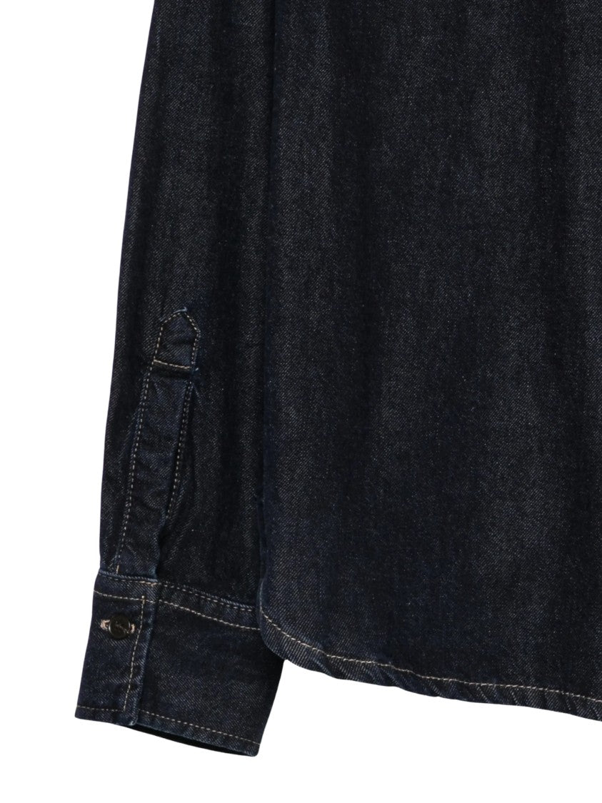 Closed Blue Organic Cotton Flap Pocket Blouse