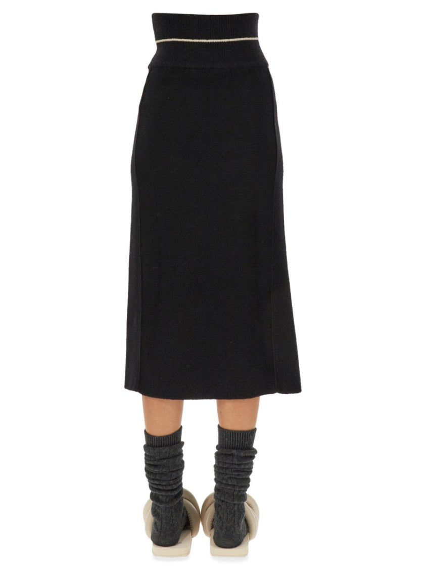 Moncler Genius Knitted Midi Skirt With High Waistband