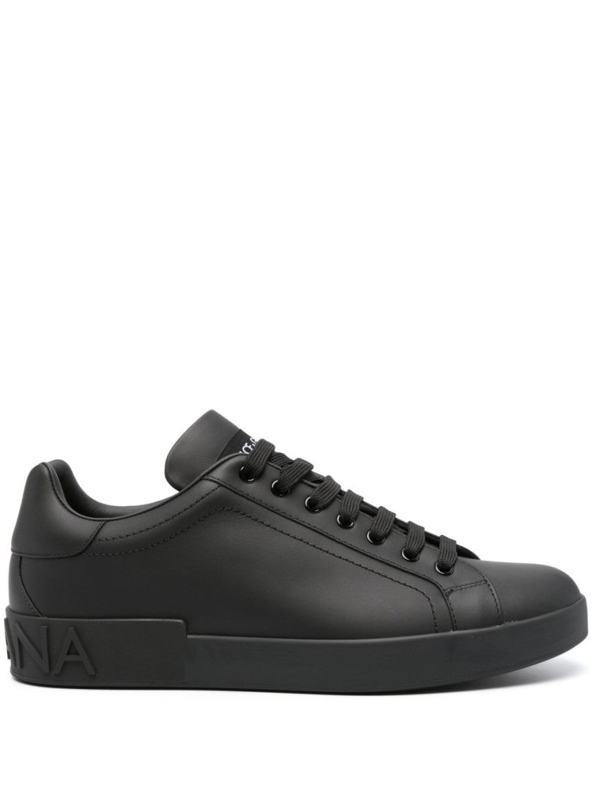 Dolce & Gabbana Black Low-Top Calf Leather Sneakers