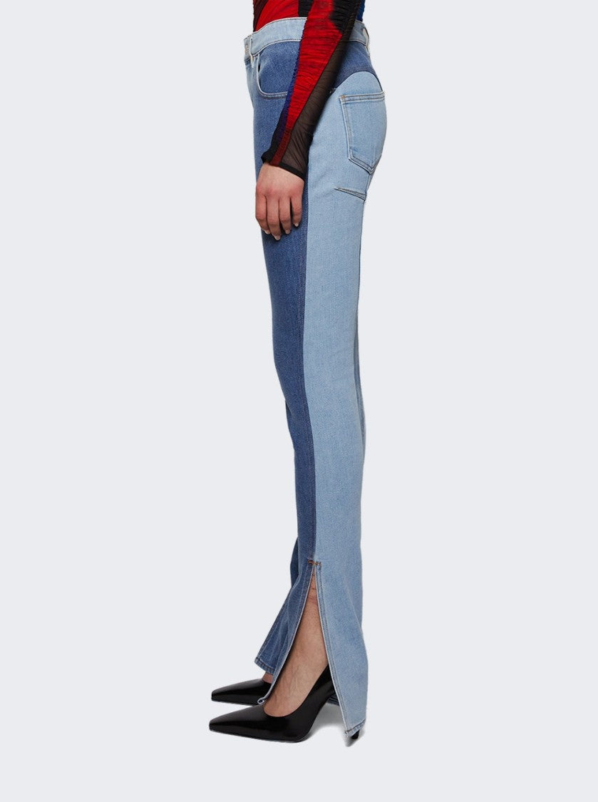 Mugler Bi-Color Skinny Jeans