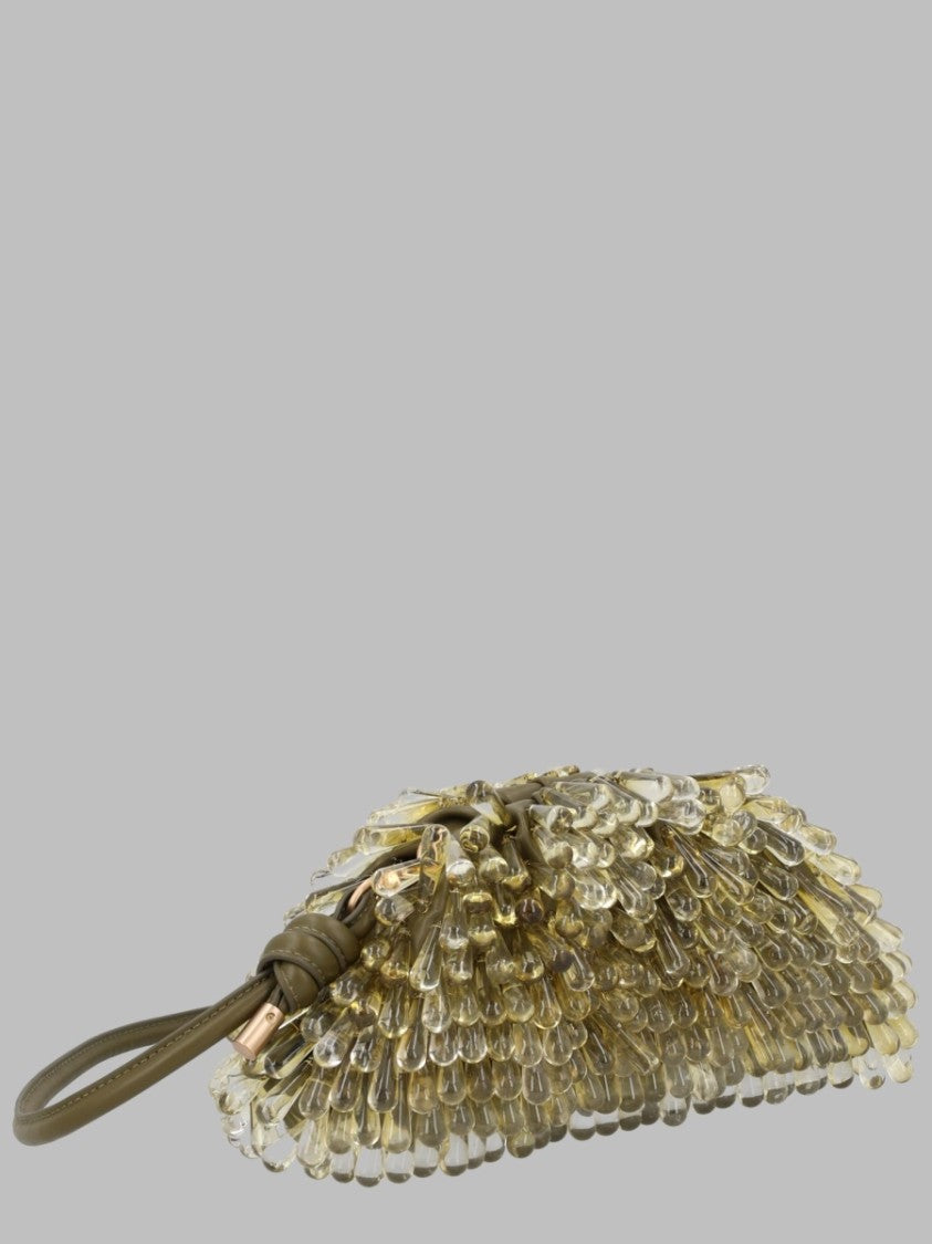 Cult Gaia Compact Gold Crossbody Bag With Textured Surface