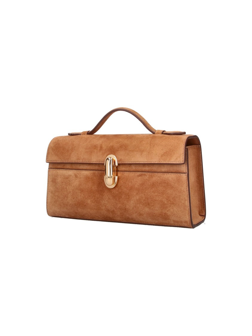 Savette Brown Suede Symmetry Clutch