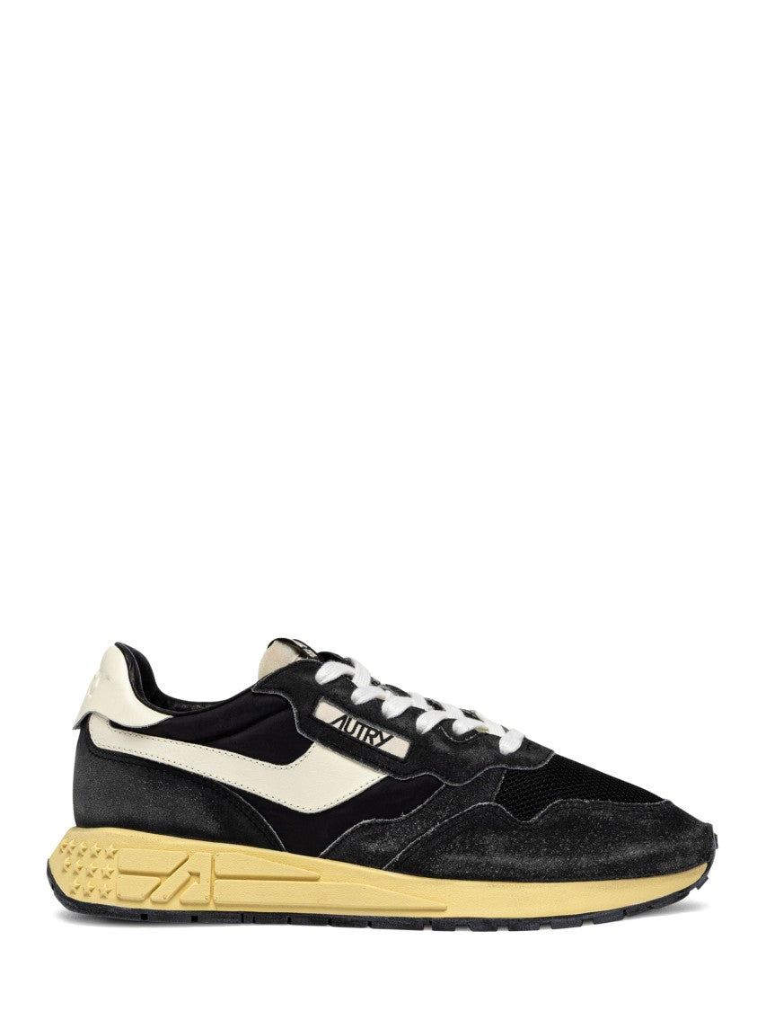 Autry Dual-Material Low-Top Sneakers With Cream Accents