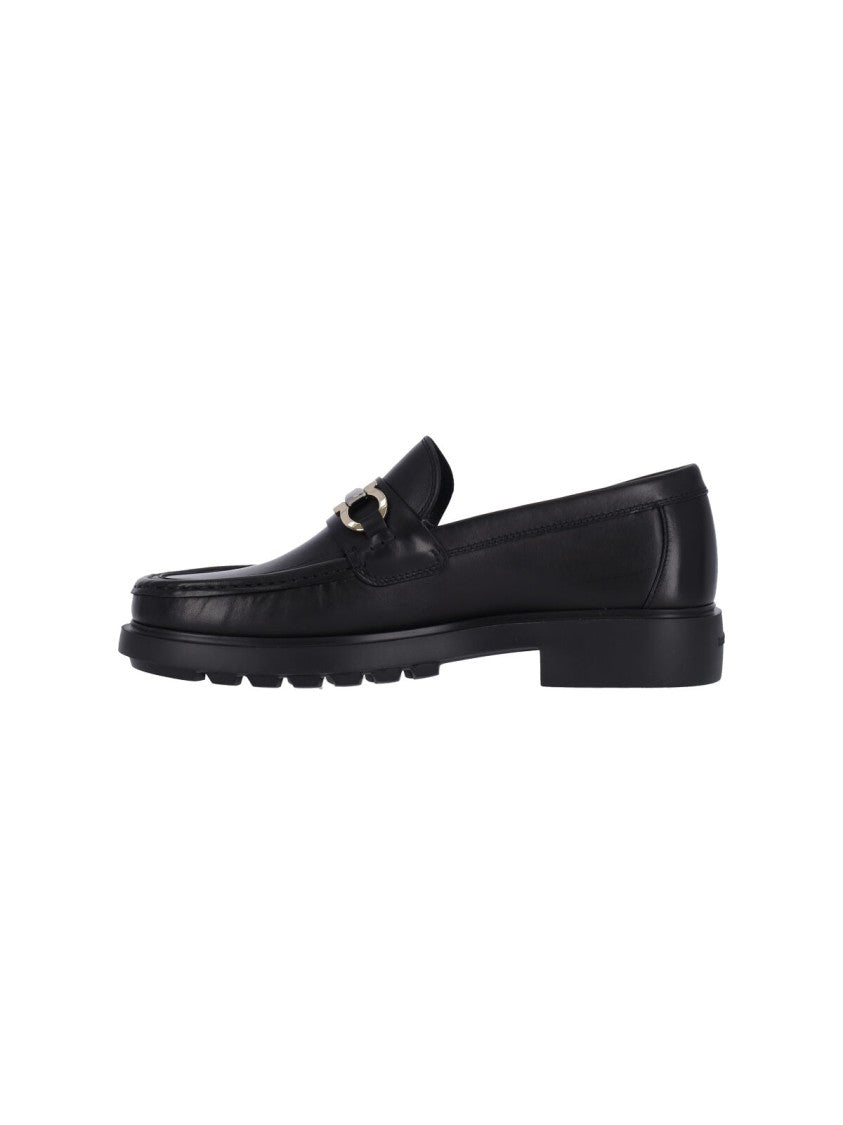 Ferragamo "Gancini" Loafers Black