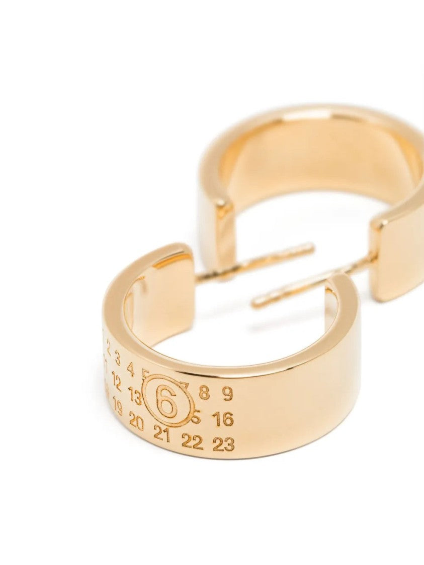 Mm6 By Maison Margiela Numeric-Engraved Hoop Earrings
