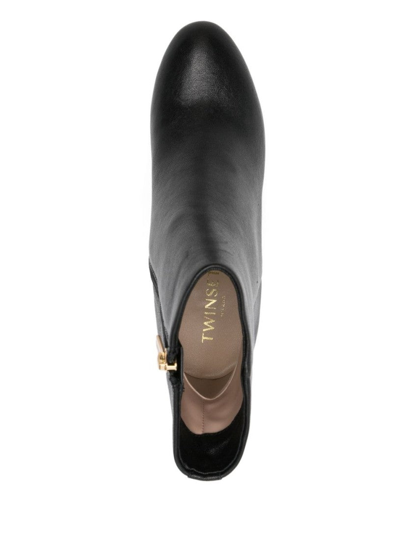 Twin-Set Smooth Leather Ankle Boots