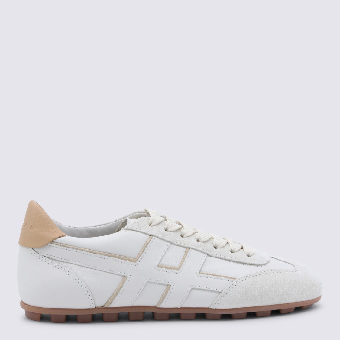 Hogan White And Beige Low-Profile Sneakers