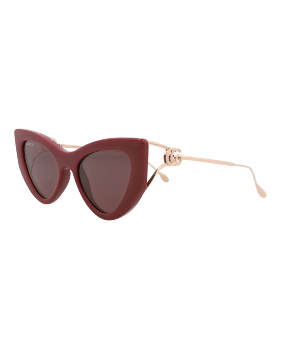 Gucci Cat Eye-Frame Injection Sunglasses With Metal Temples And Glossy Finish