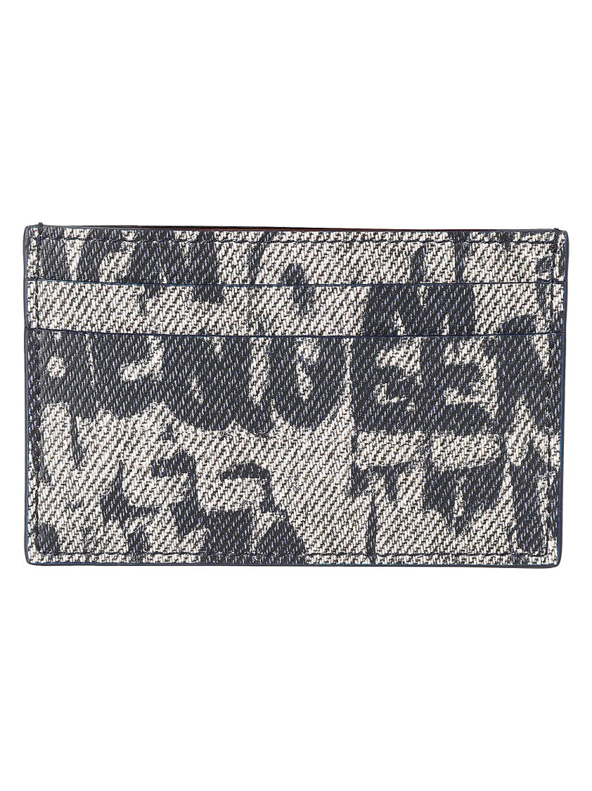 Alexander Mcqueen Textured Calf Leather Wallet With Graphic Pattern