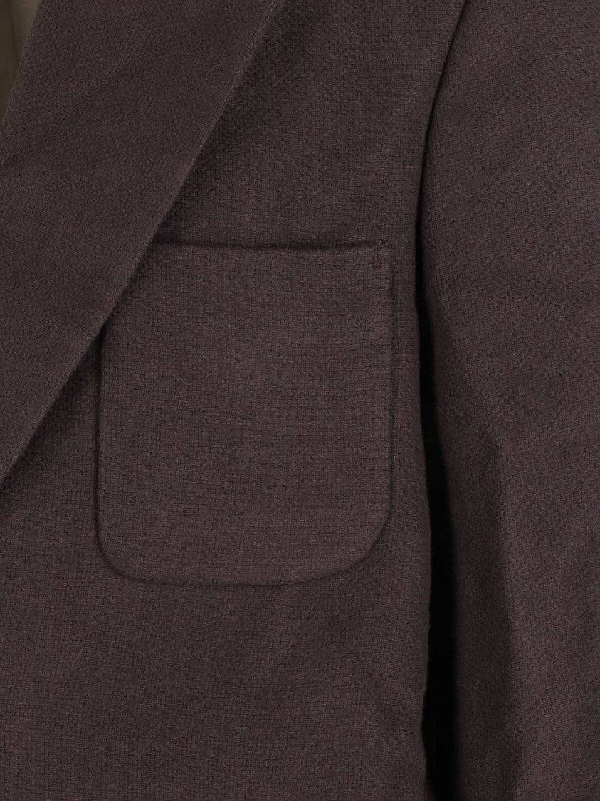 Our Legacy Linen Single Breasted Blazer, Brown, Notch Lapel