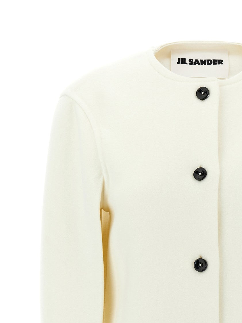 Jil Sander Tailored Wool Jacket With Crew Neck
