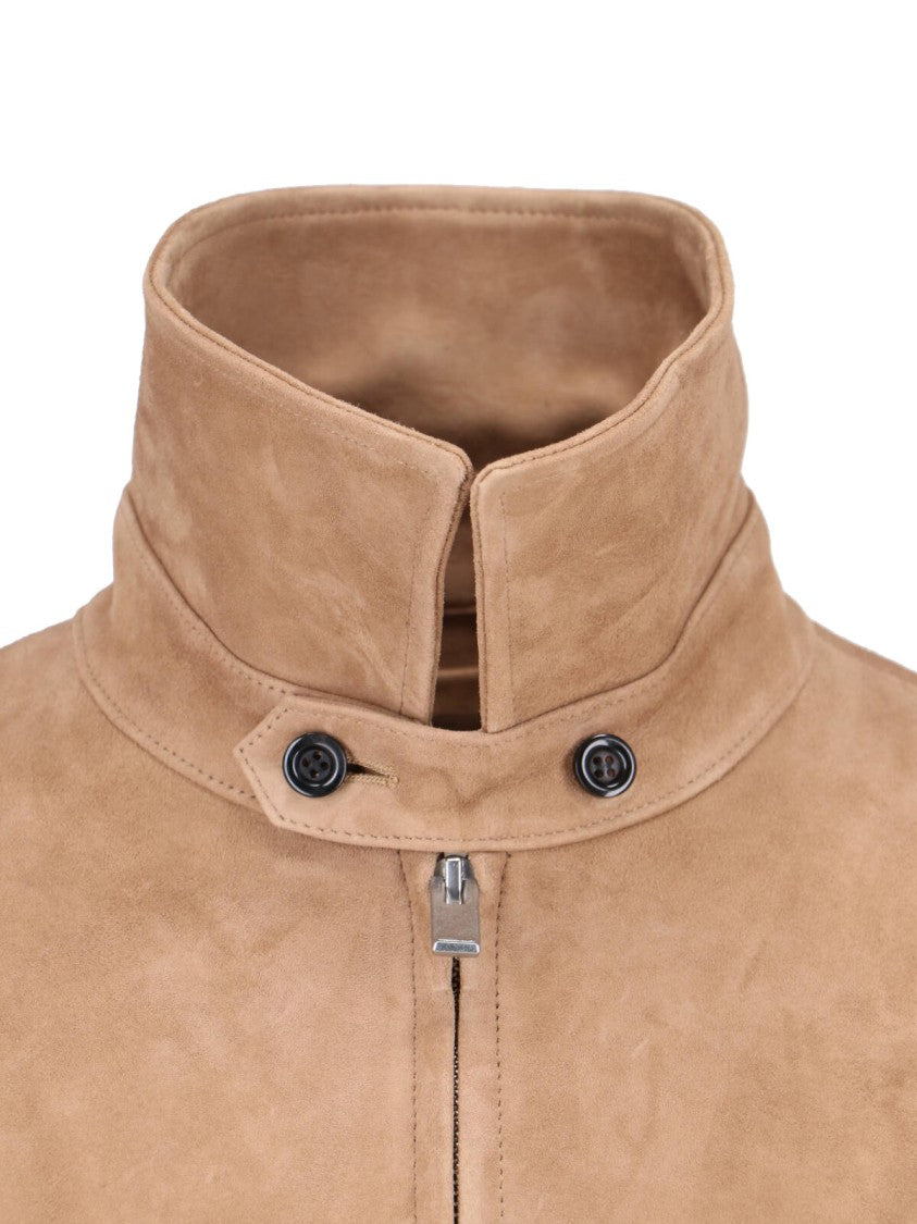 Tonywack Structured Beige Jacket With High Collar