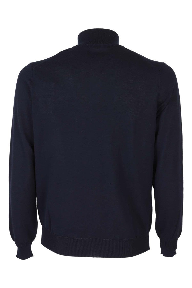 Kangra Navy Blue High-Collar Cotton Jacket