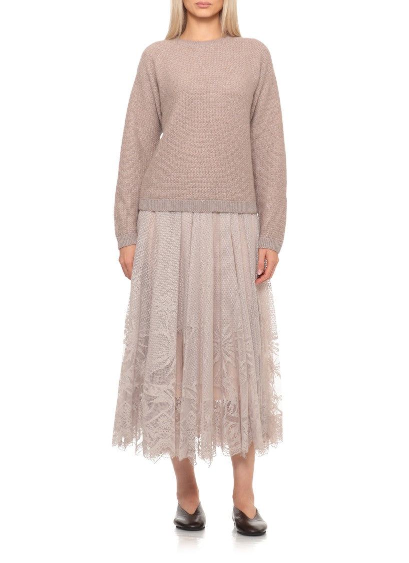 Fabiana Filippi Brown Lurex Wool-Blend Sweater