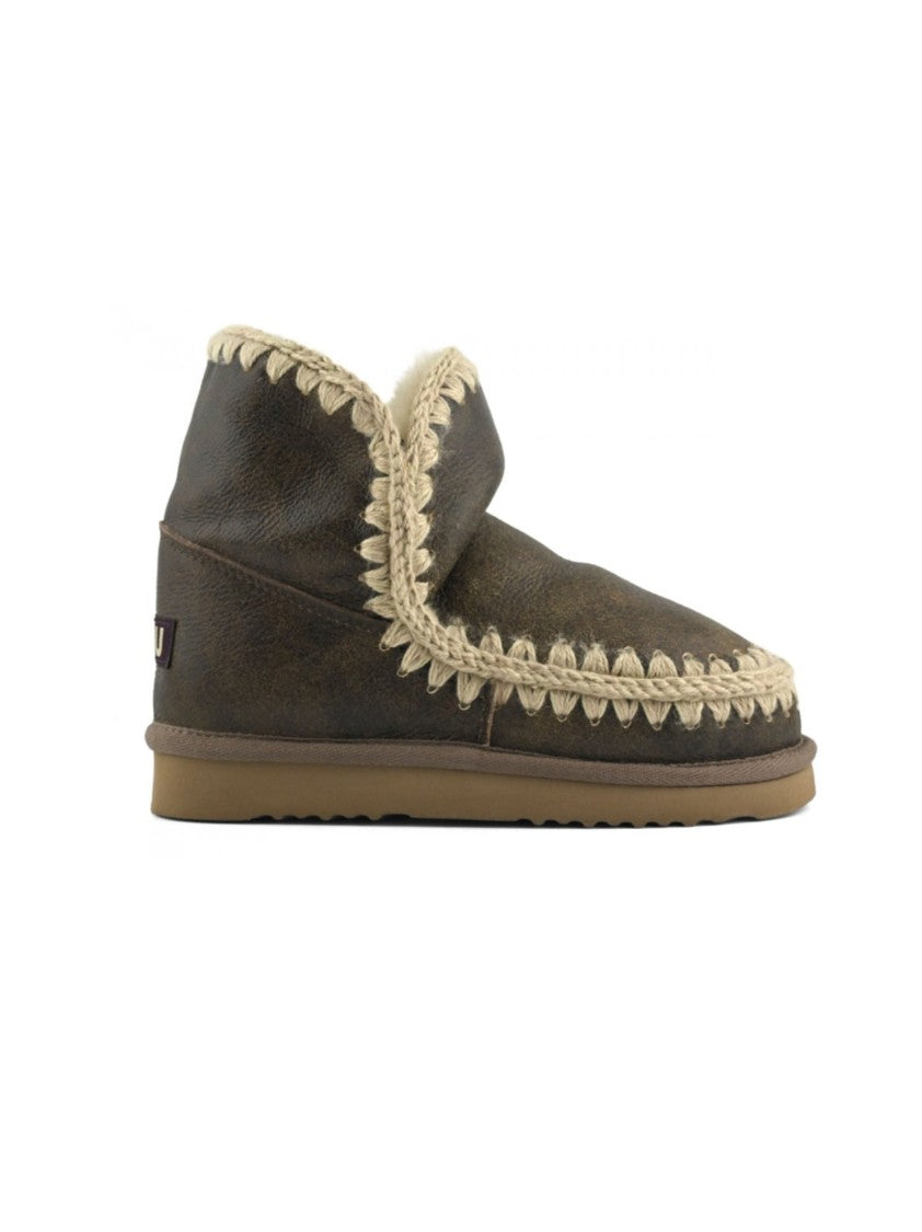 Mou Rustic Textured Ankle Boots