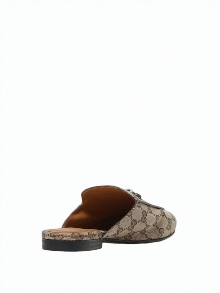 Gucci Canvas Upper Slip-On Loafers With Metallic Horsebit Detail