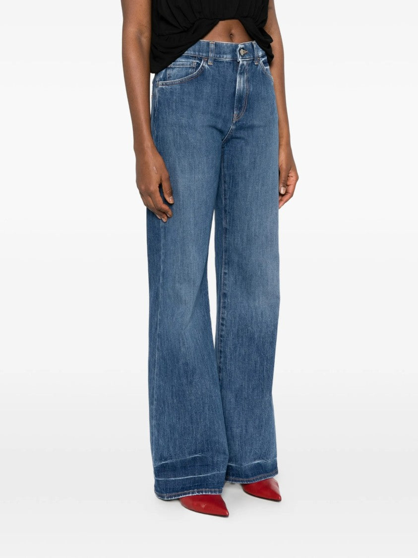 Dondup Blue Amber Cotton Casual Trousers