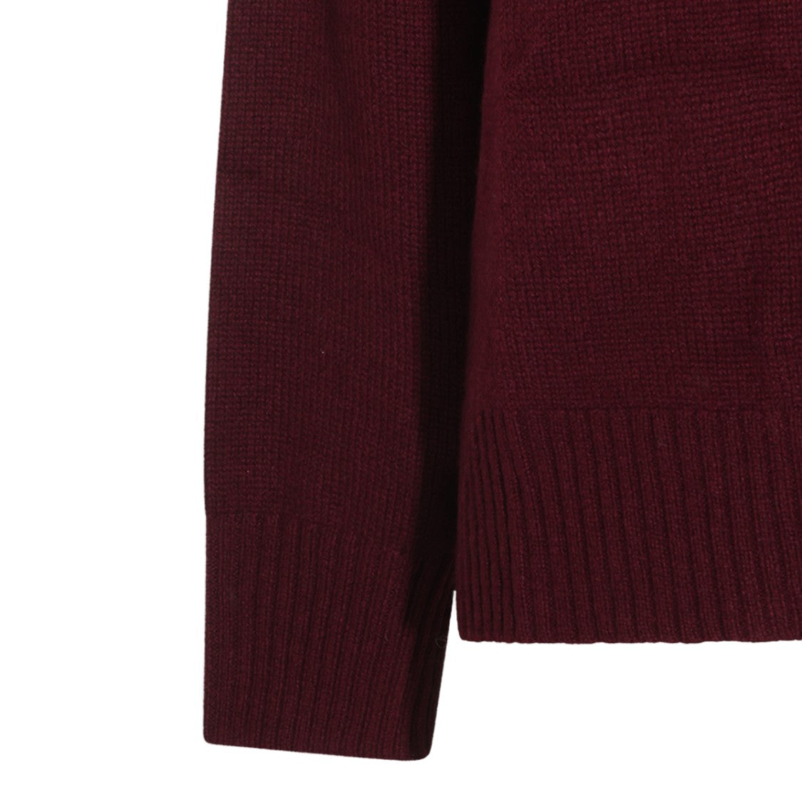 Allude Burgundy Fine-Knit High-Neck Sweater