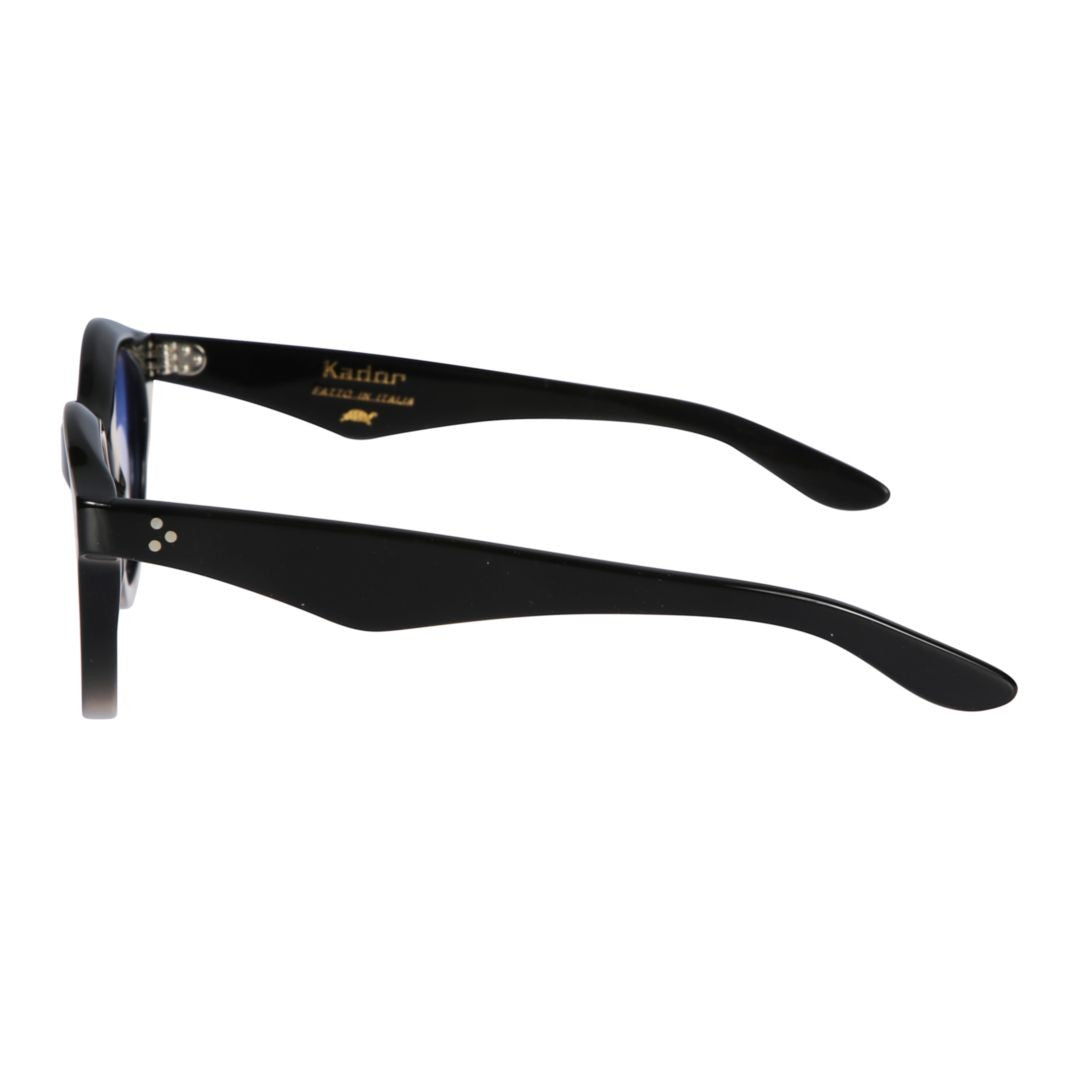 Kador Thick Rounded Gradient Tint Sunglasses With Glossy Black Frame
