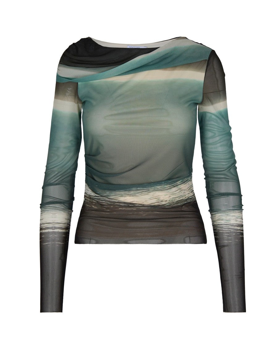 Patrizia Pepe Multicolor Stretch Tulle Degradé Sweater