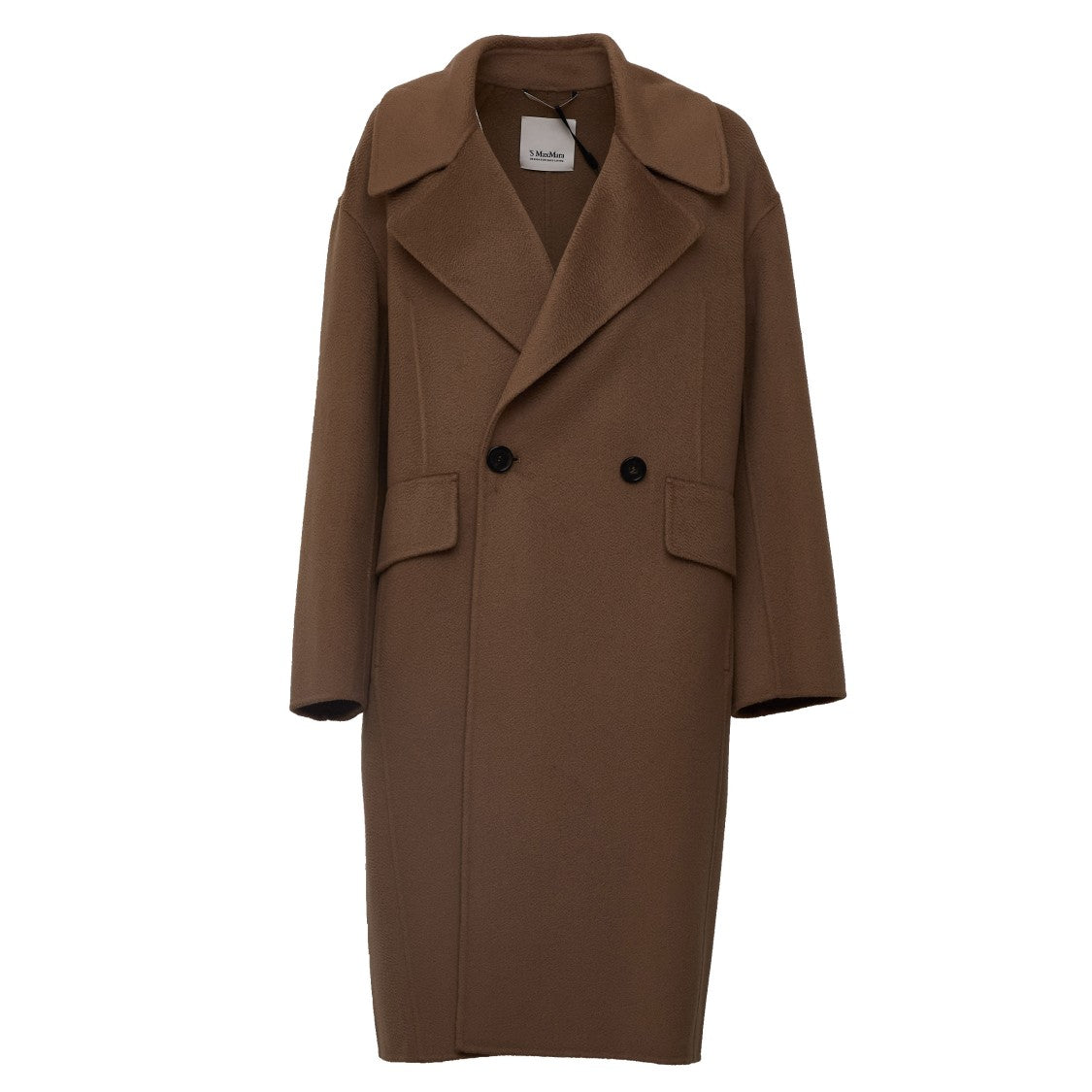 Max Mara Cashmere-Blend Straight-Cut Double-Breasted Long Coat