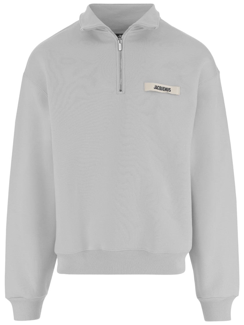 Jacquemus High Collar Cotton Fleece Sweatshirt