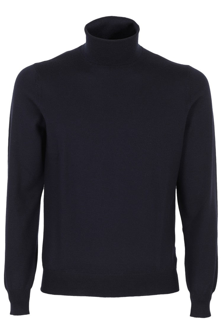 Tagliatore High-Collar Fitted Merino Wool Sweater