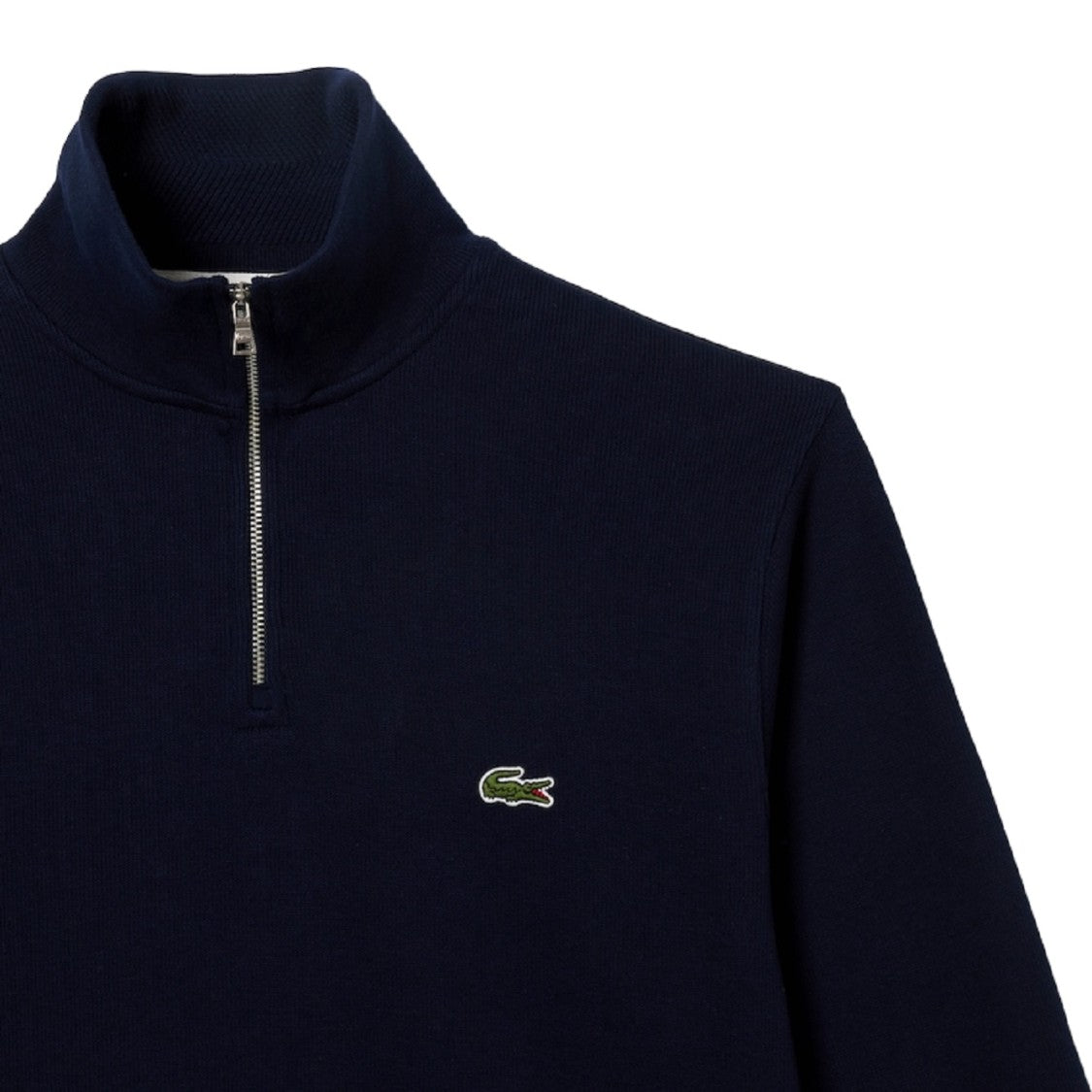 Lacoste Black High-Neck Sweatshirt With Zip Closure