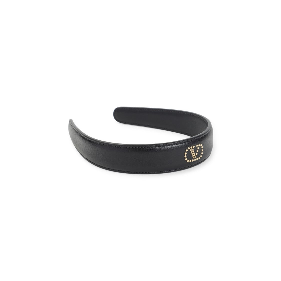 Valentino Garavani Leather Black Hair Band