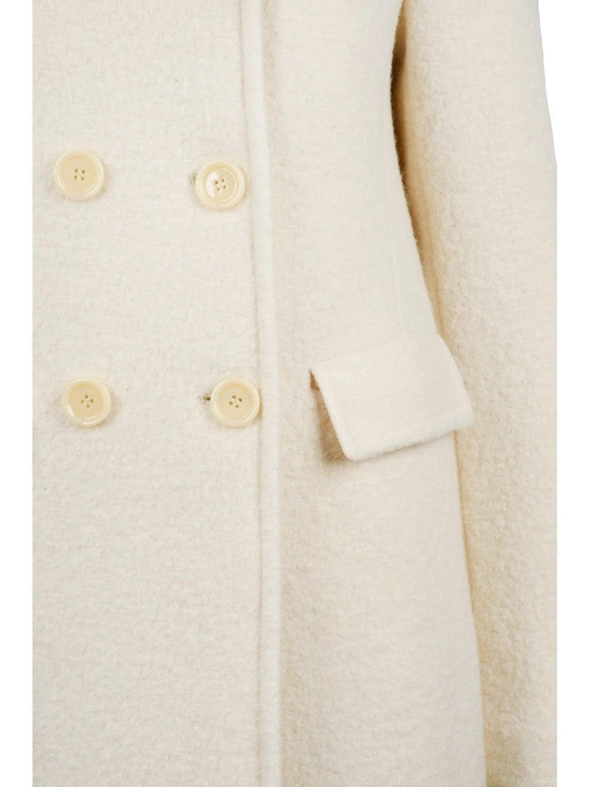 Aspesi Double-Breasted Virgin Wool Coat With Flap Pockets