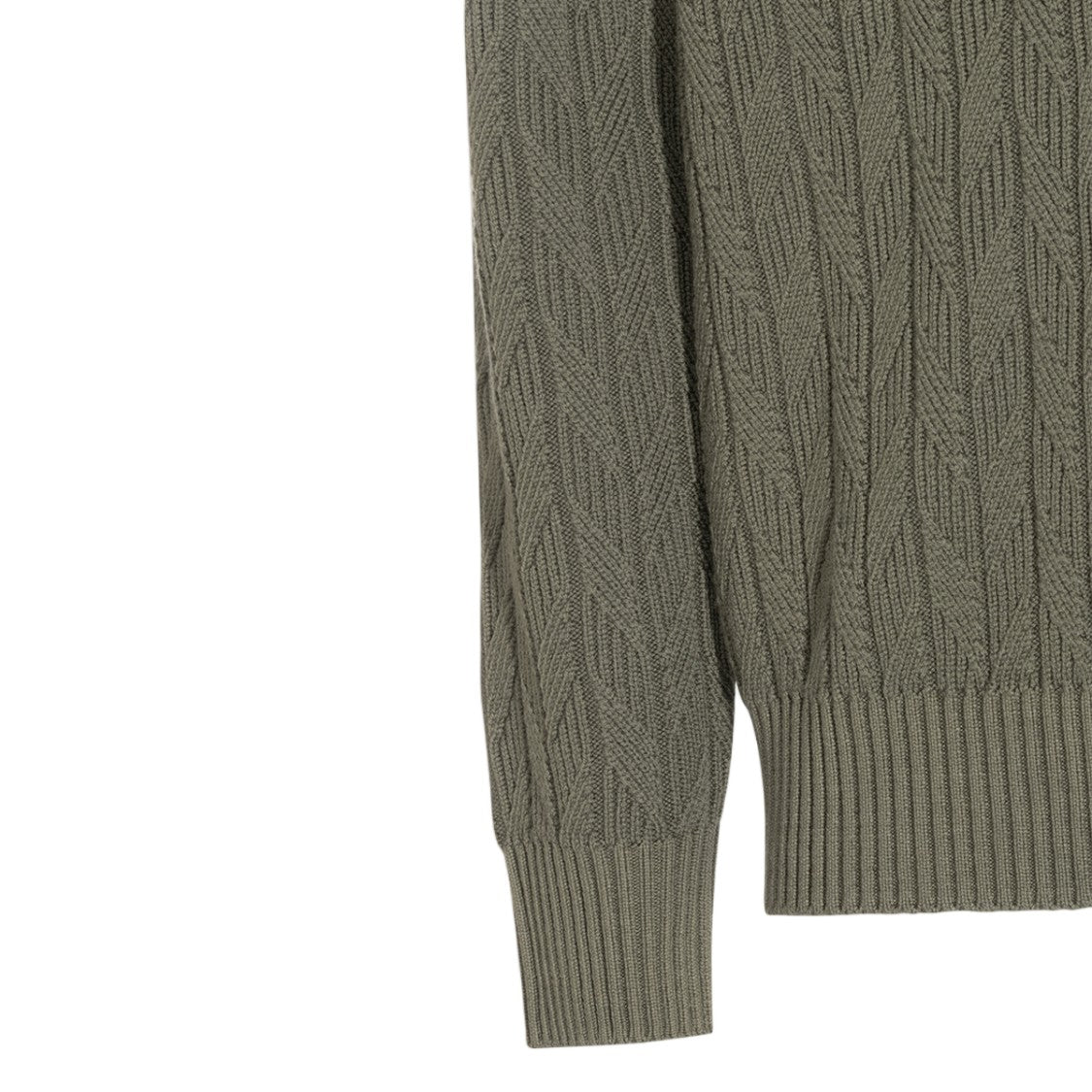 Canali Textured Knit Sweater With Open Collar And V-Neckline