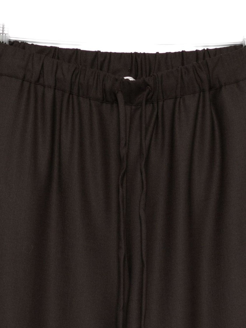 Antonelli Wide Leg Cropped Trousers With Drawstring Waistband