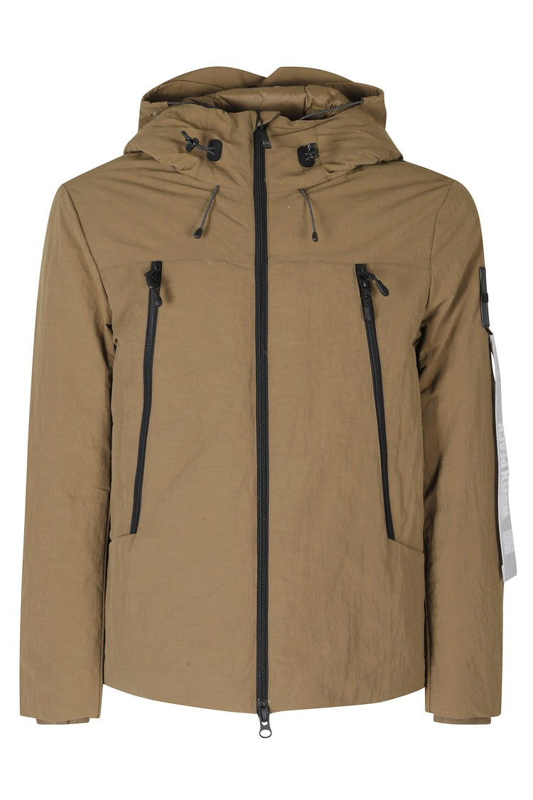 Outhere Technical Nylon Short Jacket With Fixed Hood And Zippered Pockets