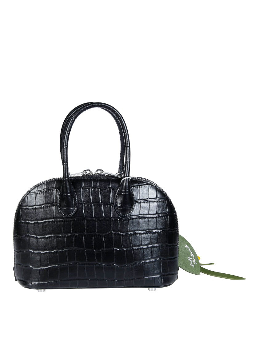 Self-Portrait Croc-Embossed Leather Toast Mini Bag