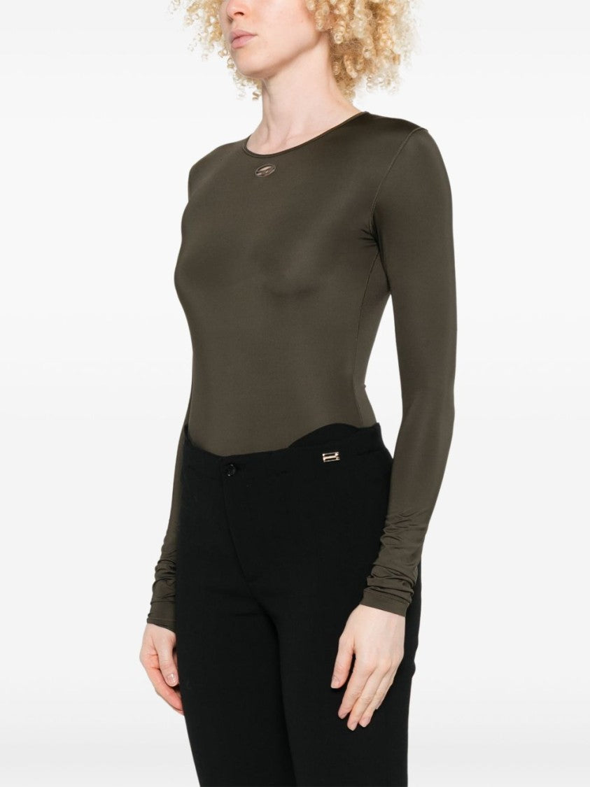 Diesel Fitted Green Long-Sleeve Top