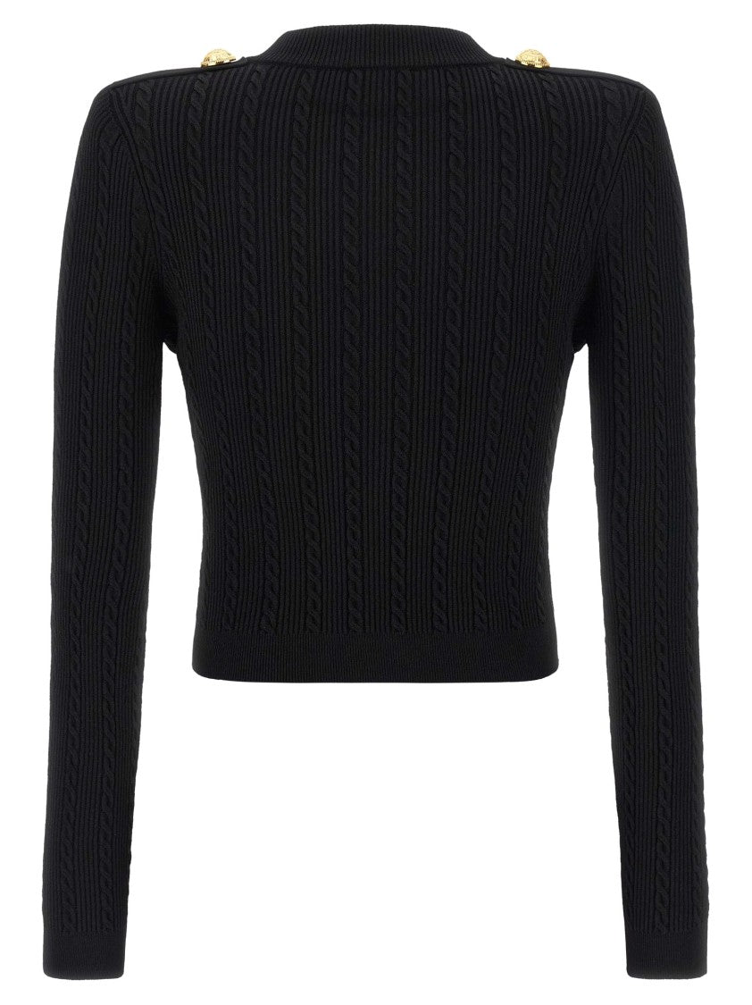 Balmain Twisted Knit Cardigan