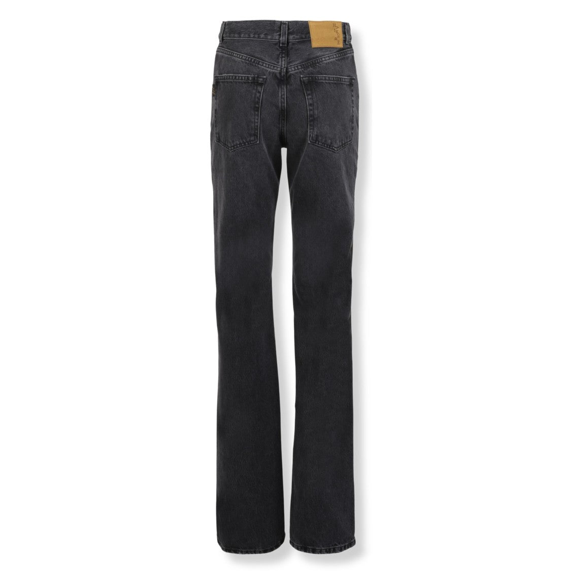 Haikure Star Motif Black Denim And Leather Pants