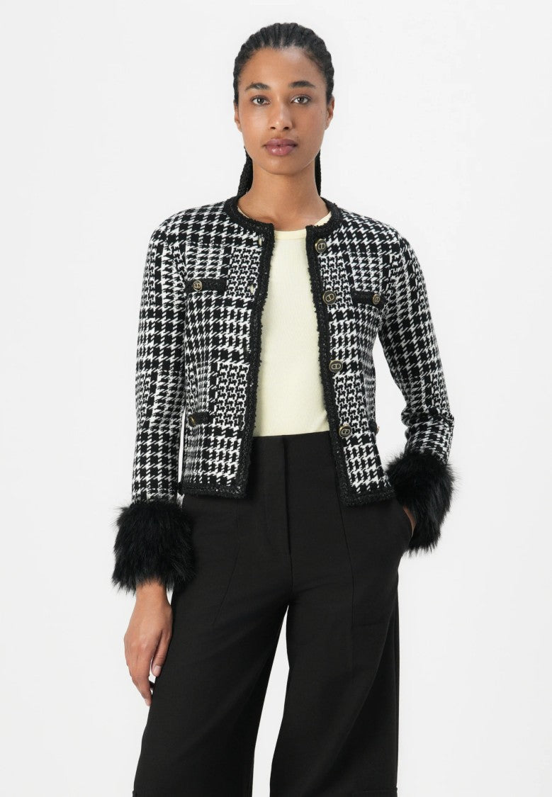 Twin-Set Knit Jacket With Sophisticated Jacquard Design