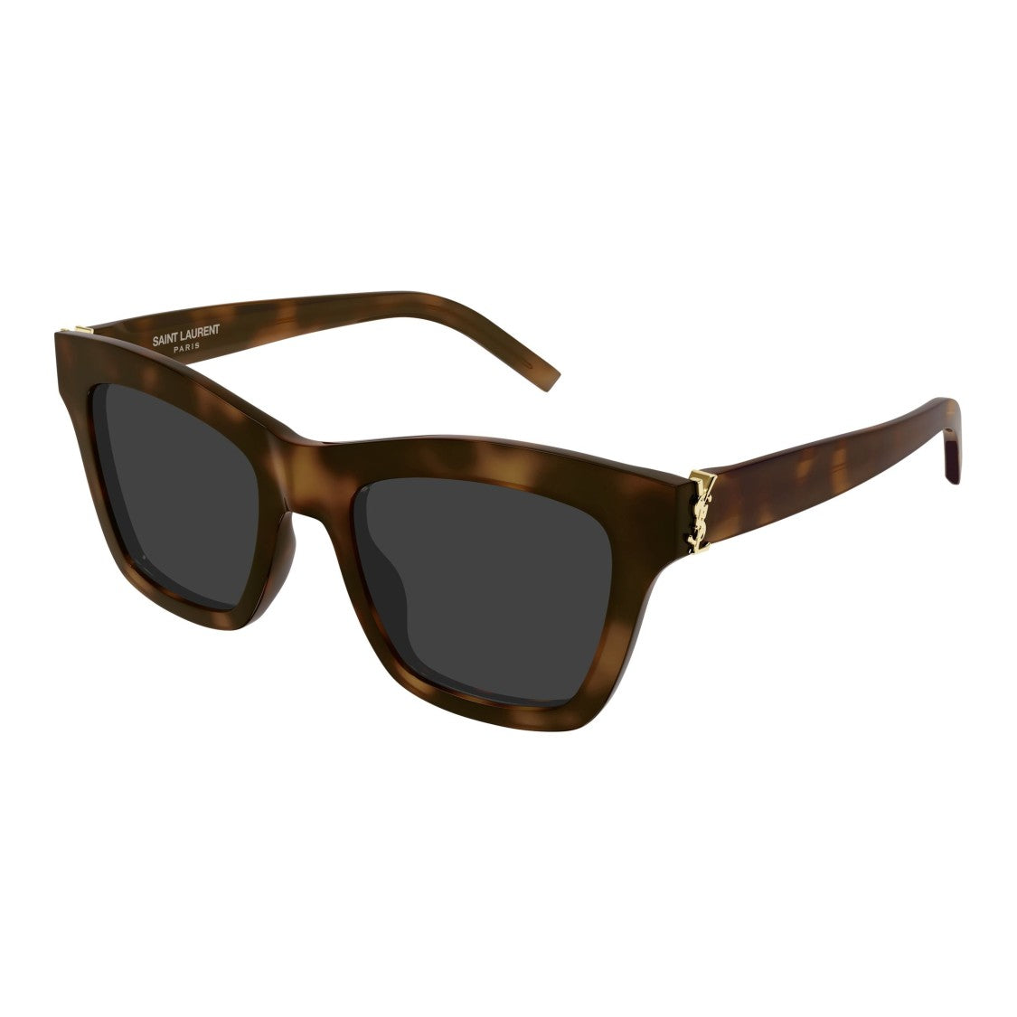 Saint Laurent Bold Oversized Square Frame Sunglasses In Tortoiseshell