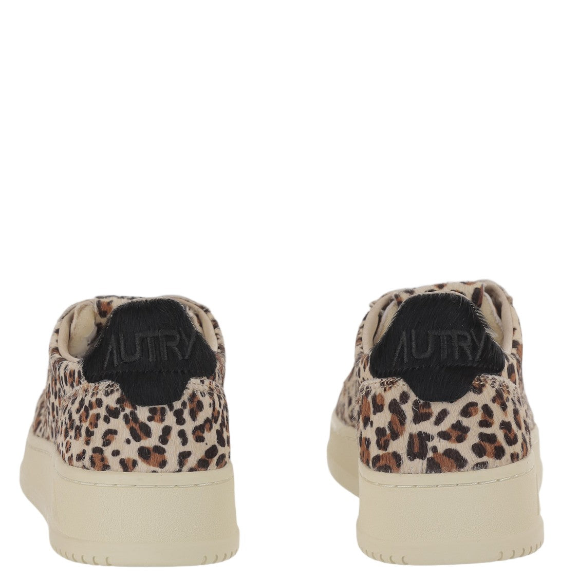 Autry Leopard Print Pony Skin Low Sneakers With Contrast Heel Tab