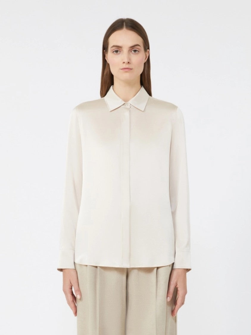 Max Mara Versatile Beige Silk Shirt With Design