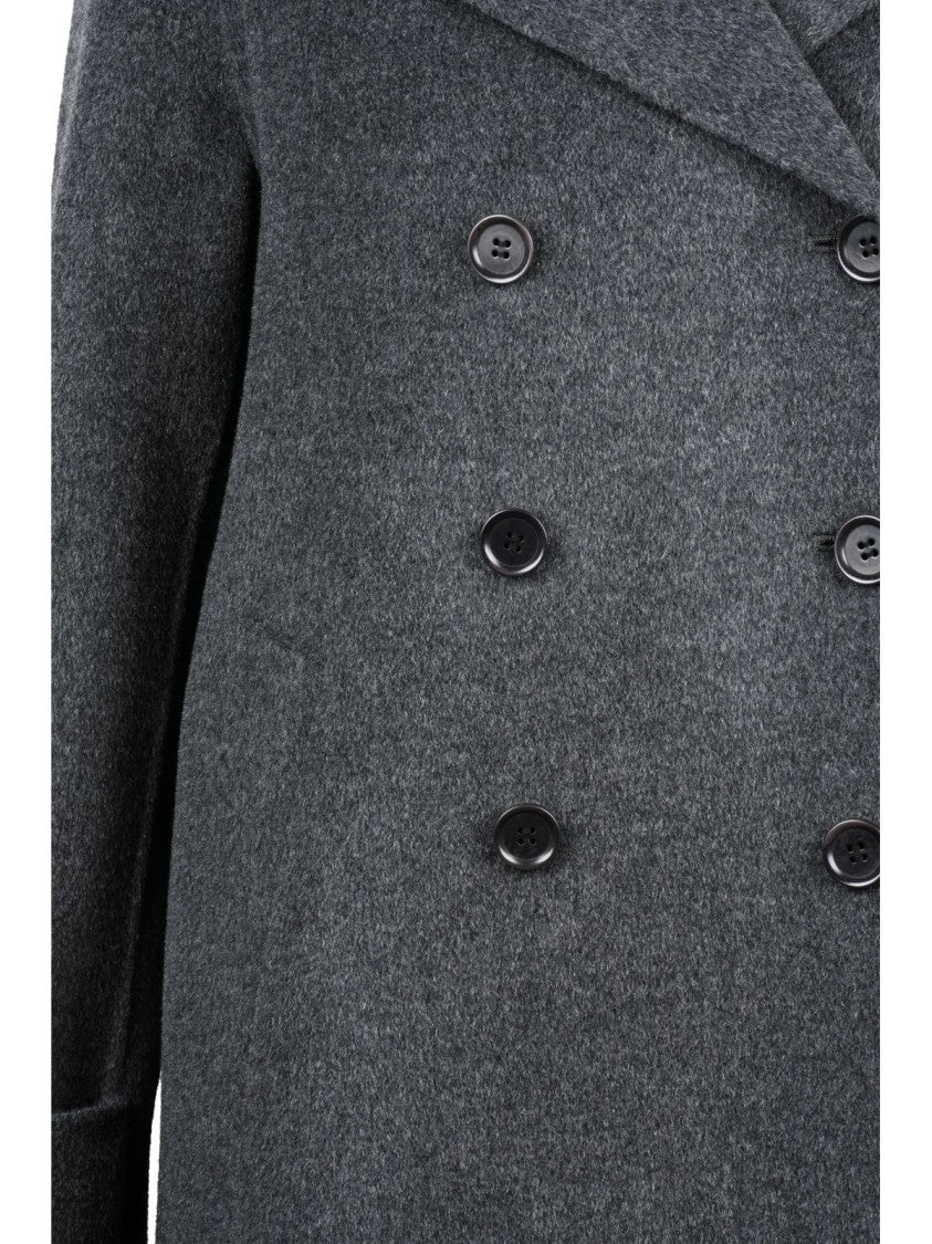 Aspesi Double-Breasted Grey Wool Aspesi Coat