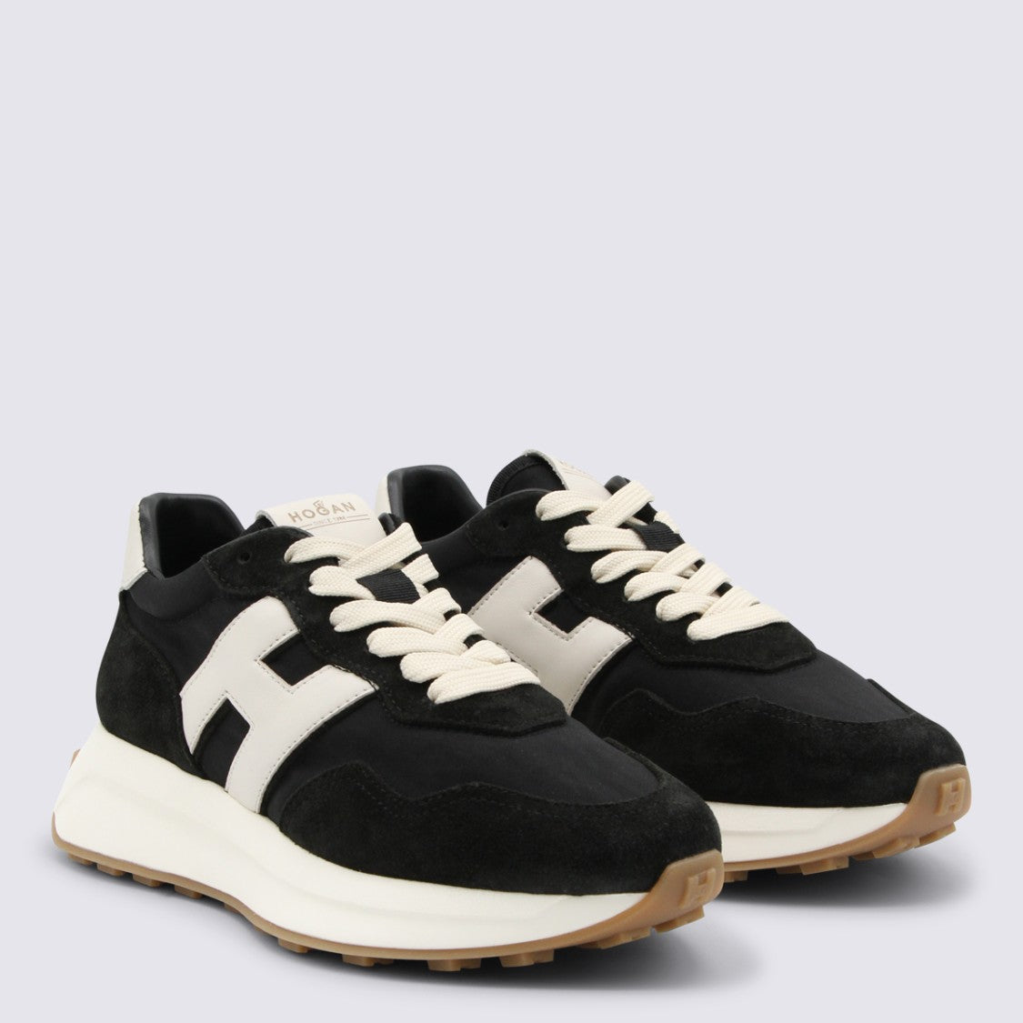 Hogan Black And White Leather Sneakers