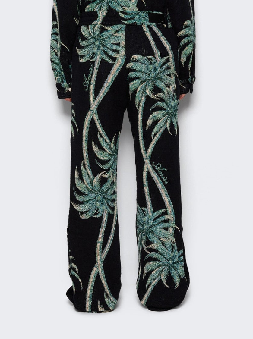 Amiri Palm Tapestry Flare Pant Black