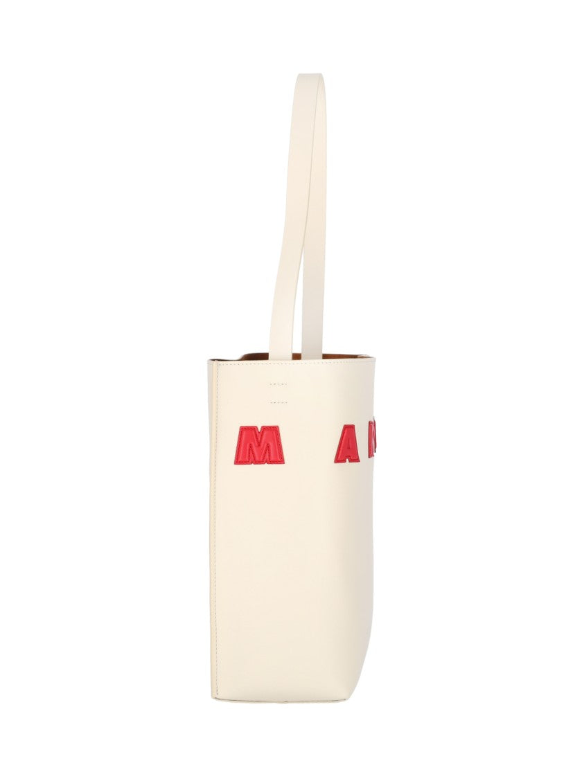 Marni Structured Handbag With Bold Lettering And Minimalist Design