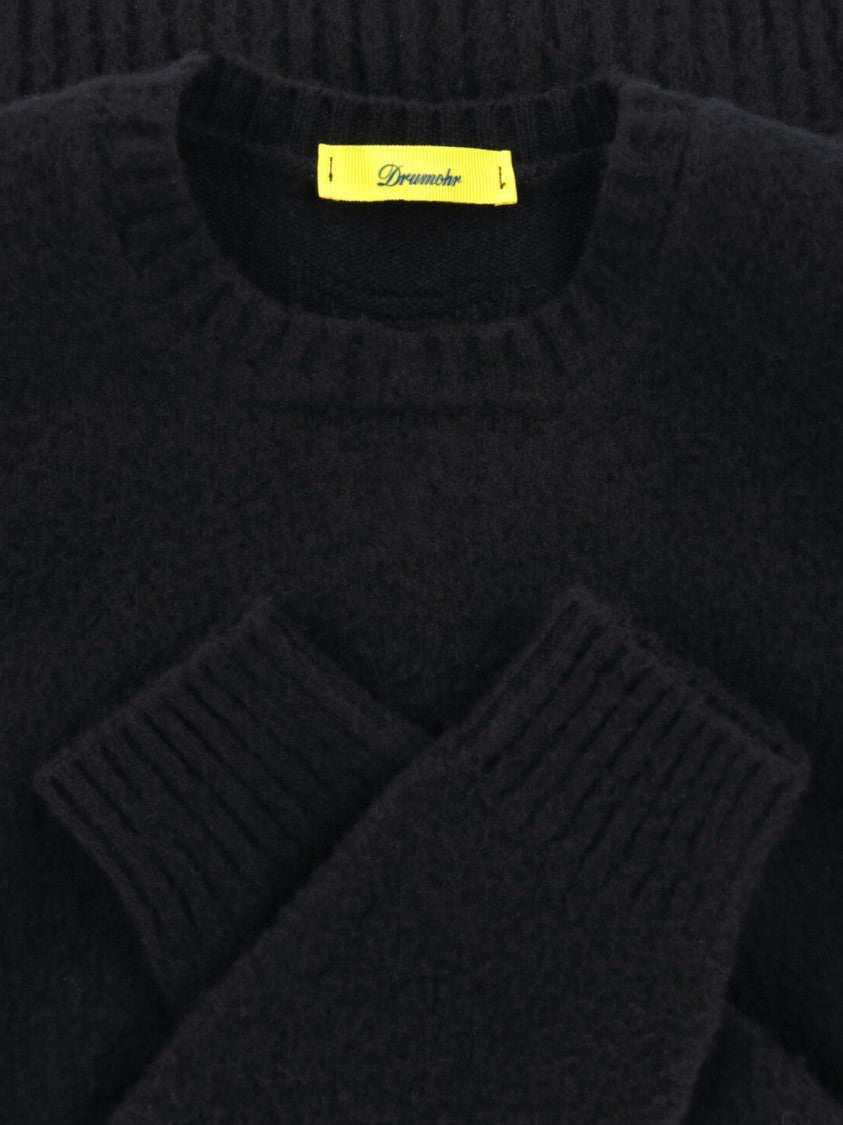 Drumohr Classic Crew Neck Lambswool Sweater With Ribbed Finishes