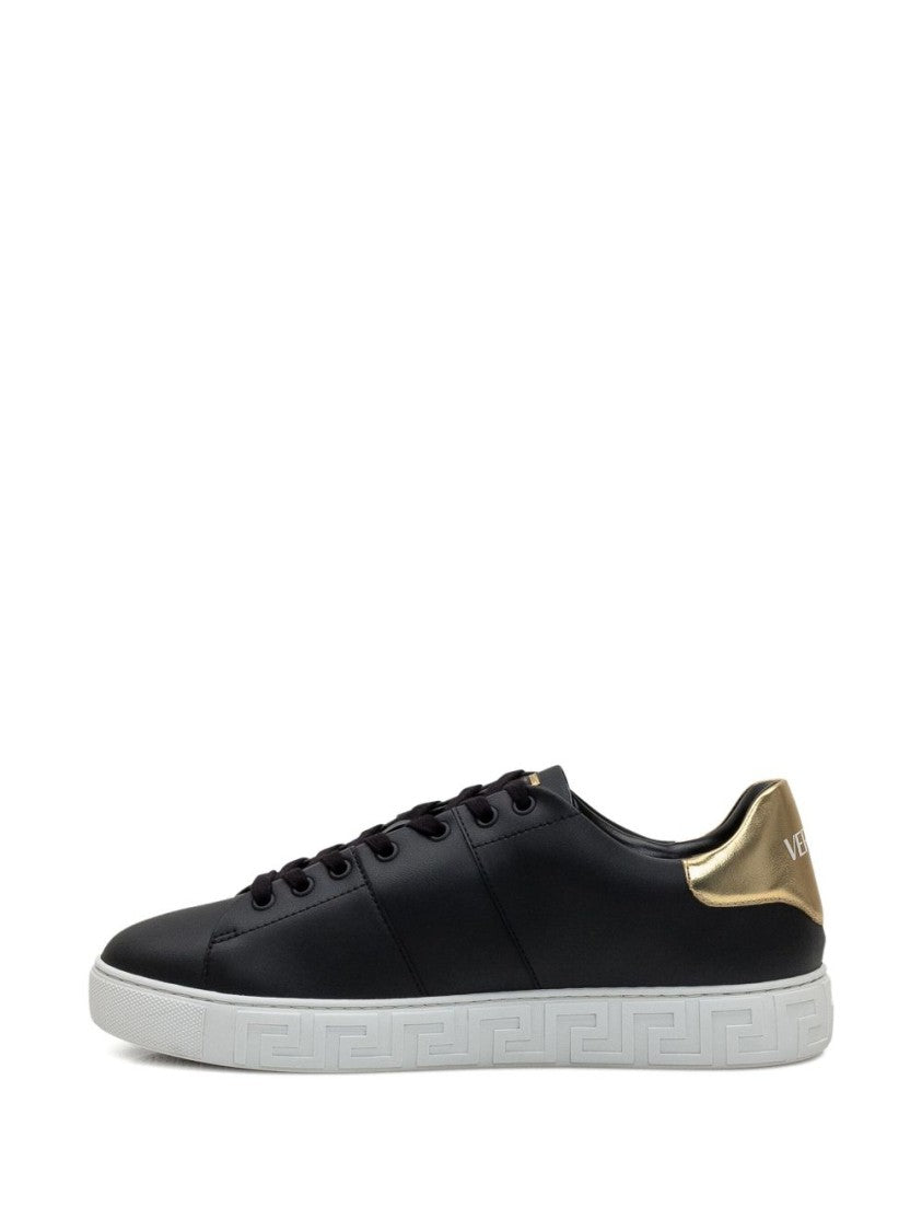 Versace Refined Black And Gold Versace Sneakers